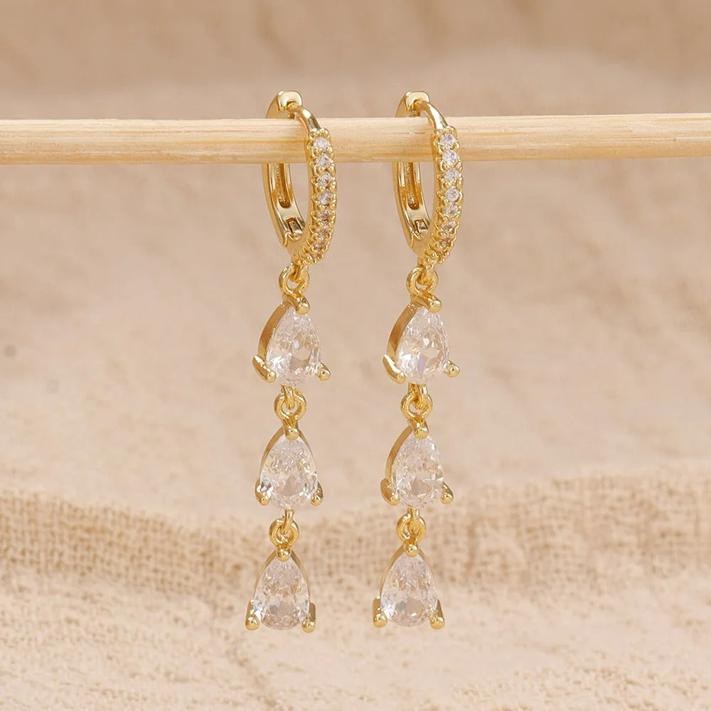 Boucle D'oreille Femme Pendante Gouttes - Acier Inoxydable