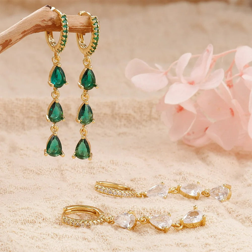 Boucle D'oreille Femme Pendante Gouttes - Acier Inoxydable