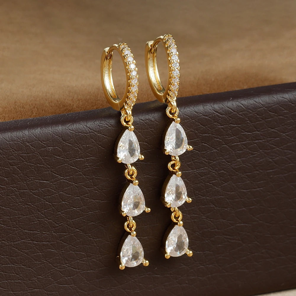 Boucle D'oreille Femme Pendante Gouttes - Acier Inoxydable