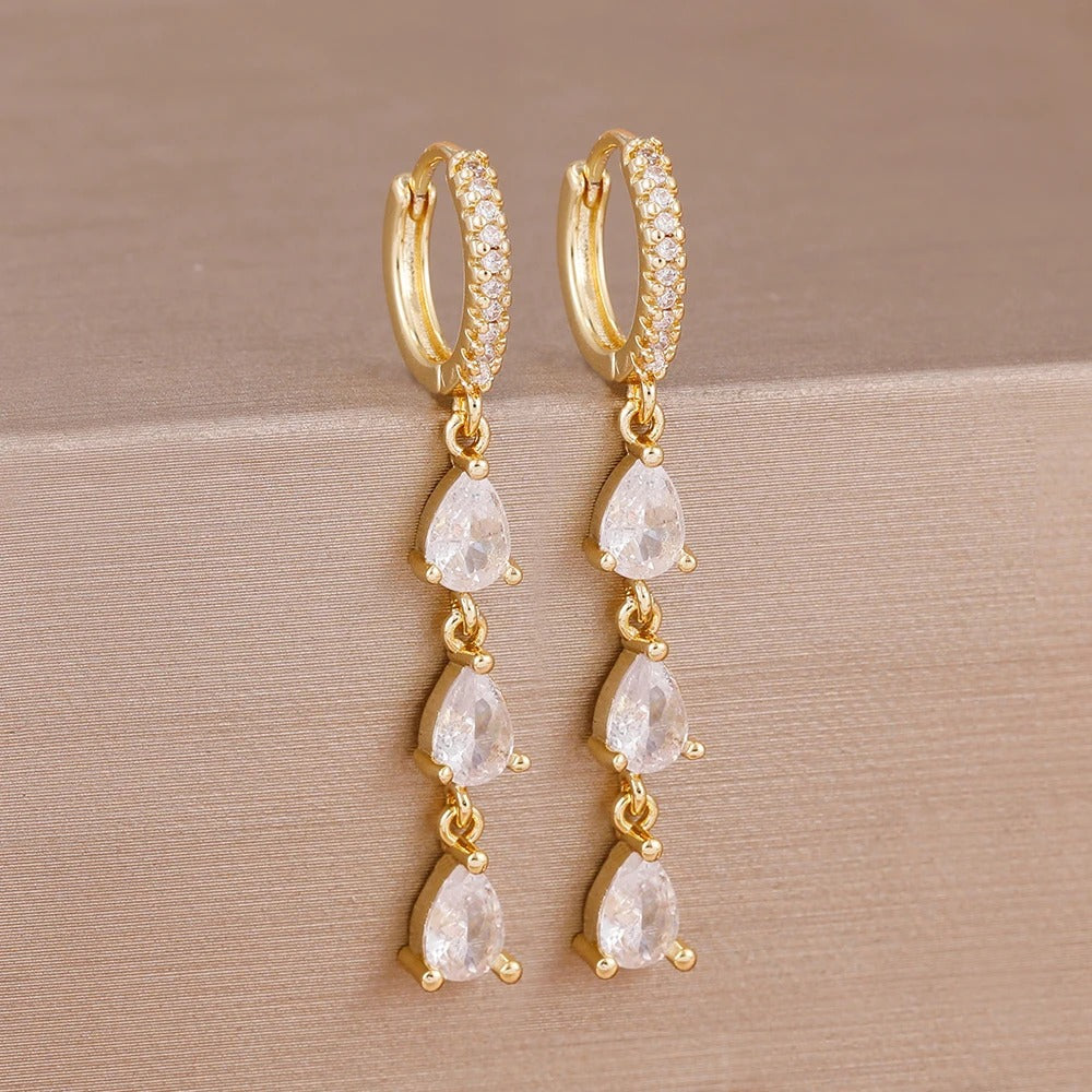 Boucle D'oreille Femme Pendante Gouttes - Acier Inoxydable