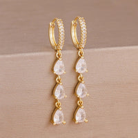 Boucle D'oreille Femme Pendante Gouttes - Acier Inoxydable