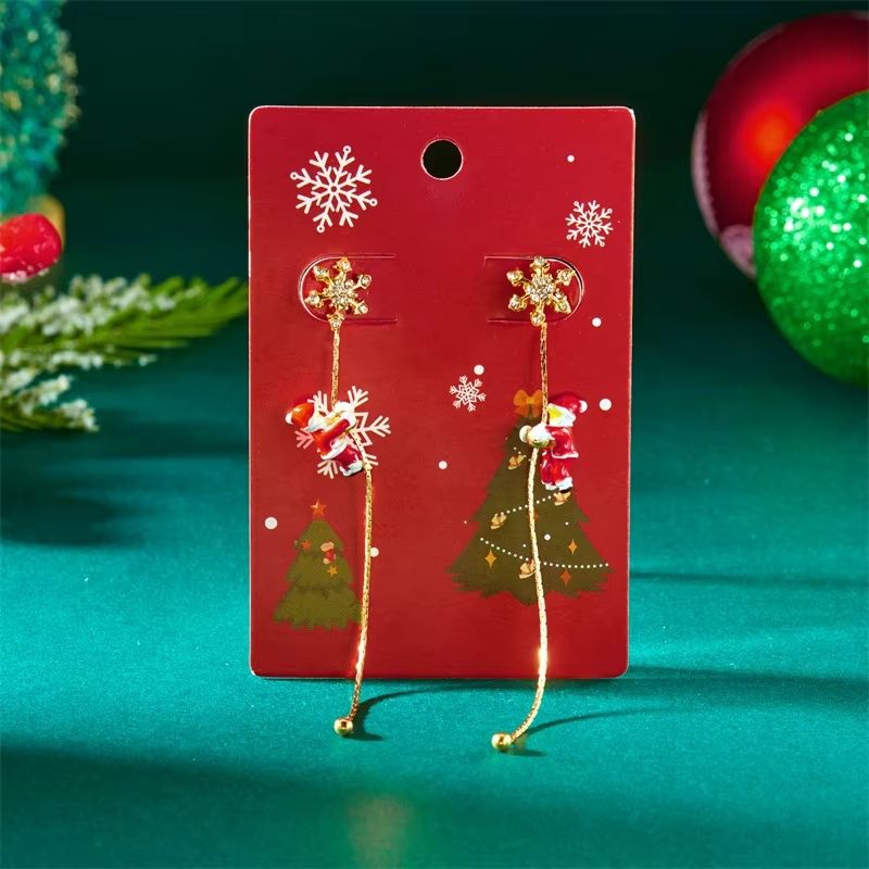 Boucle D'oreille Femme Pendante Noël Flocon