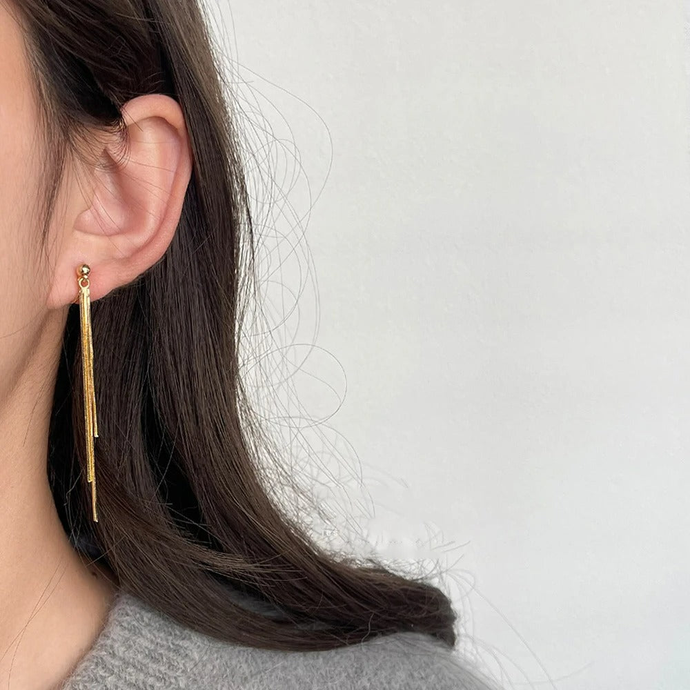 Boucle D'oreille À Pince Femme Chaînes Fines