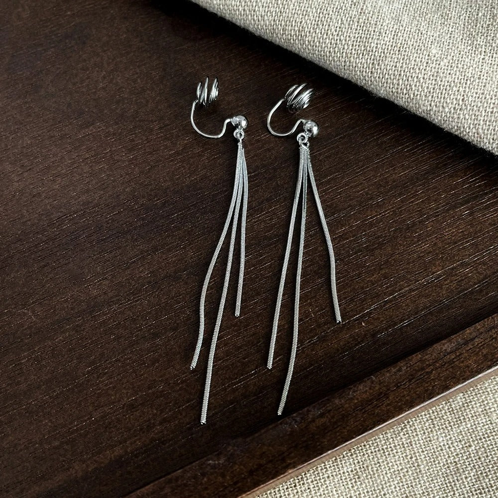 Boucle D'oreille À Pince Femme Chaînes Fines