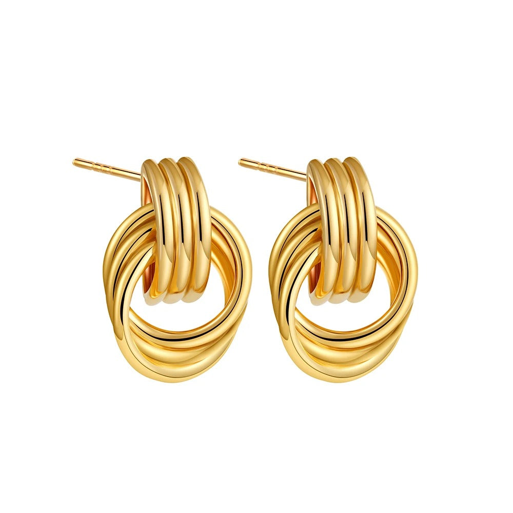 Boucle D’oreille Femme Pendante Sculptural – Acier Inoxydable