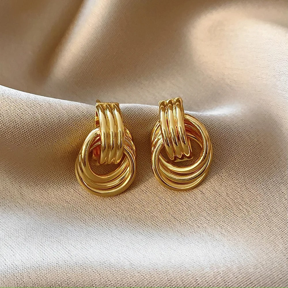 Boucle D’oreille Femme Pendante Sculptural – Acier Inoxydable