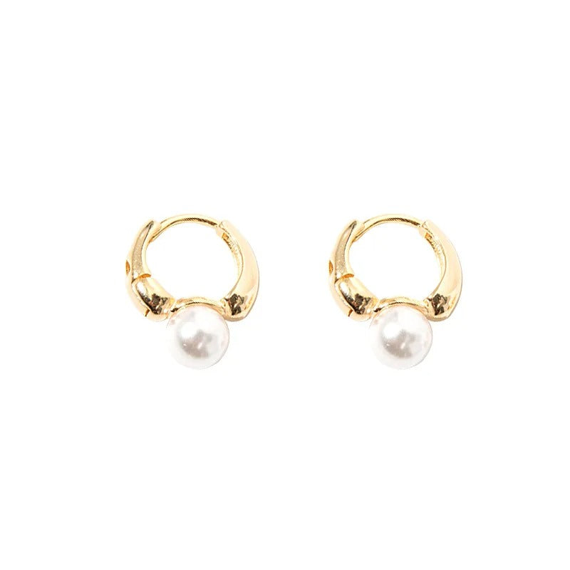 Boucle d'Oreille Femme Perle Design Croisé 