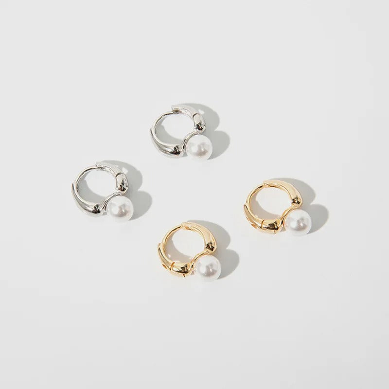 Boucle d'Oreille Femme Perle Design Croisé