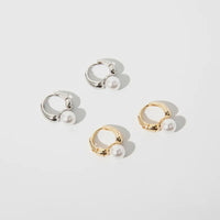 Boucle d'Oreille Femme Perle Design Croisé