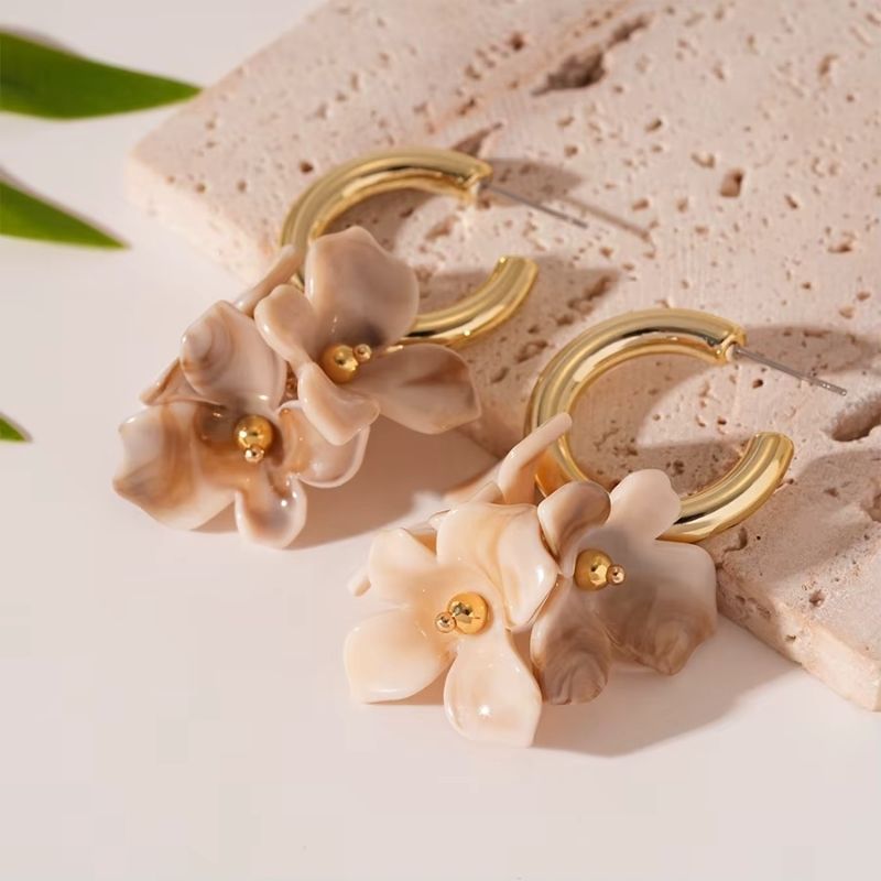 Boucle D’oreille Fleur Colorée Créole