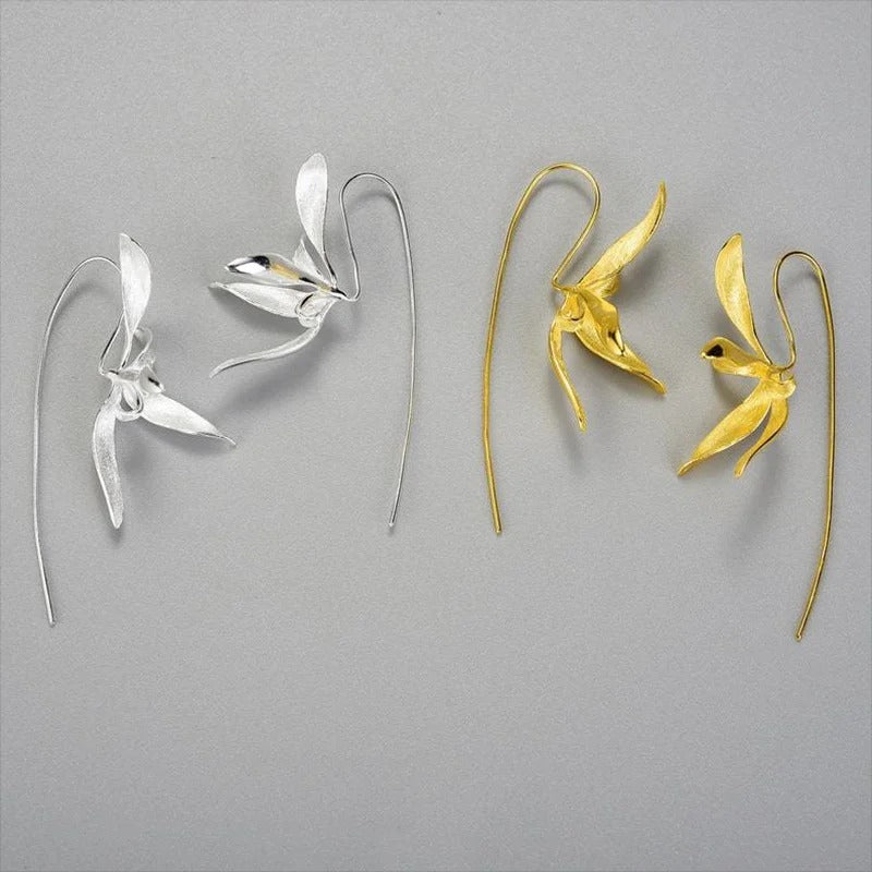 Boucle D'oreille Fleur Pendante