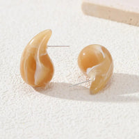 Boucle d'Oreille Goutte Résine Marbrée
