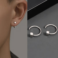 Boucle D'oreille Homme Carré Simple et Vintage