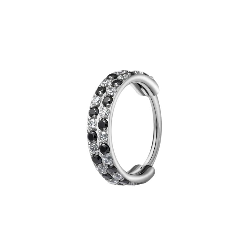 Boucle D'Oreille Homme Créole Argenté Strass