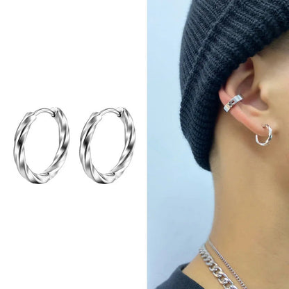 Boucle D'oreille Homme Creole avec un Design Torsadées