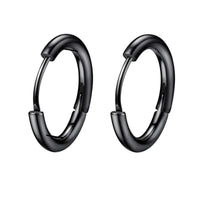 Boucle D'Oreille Homme Créole Noire Classique Acier Inoxydable