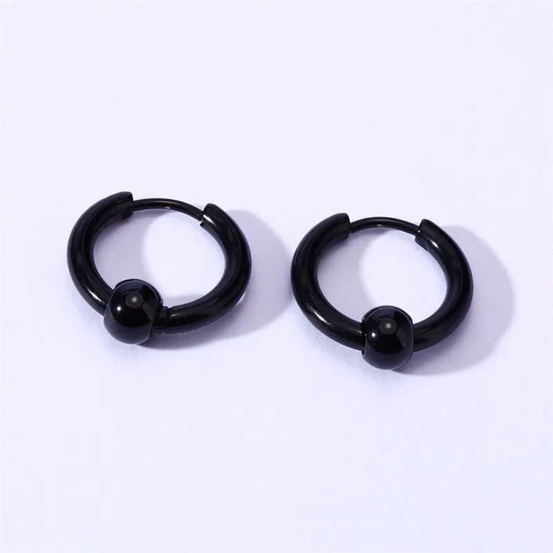 Boucle D'oreille Homme Creole avec Petite Sphère Image