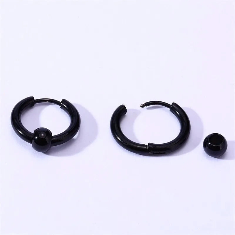 Boucle D'oreille Homme Creole avec Petite Sphère Image
