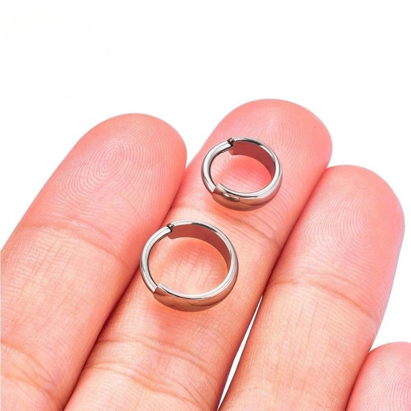 Boucle D'Oreille Homme Créole Sobre Acier Inoxydable