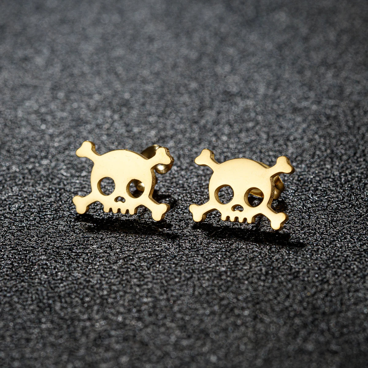 Boucle D'oreille Homme Discret Crâne en Acier Inoxydable