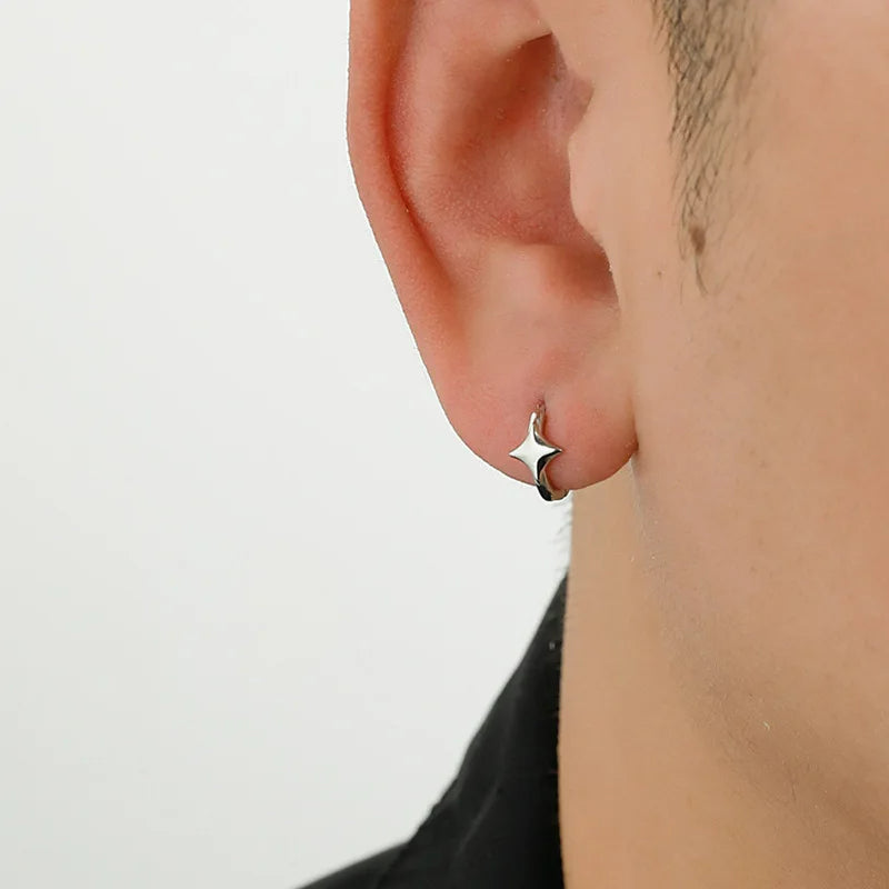 Boucle D'oreille Homme Discret Créole Étoile