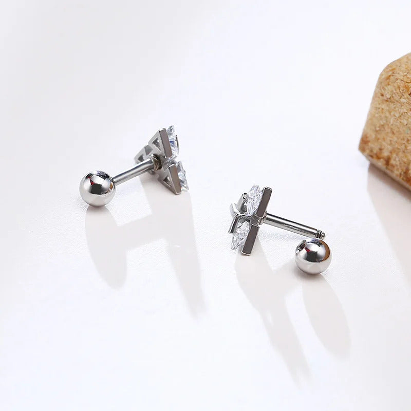 Boucle D'oreille Homme Discret en Forme de Triangle Image