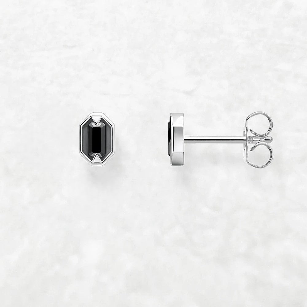 Boucle D'oreille Homme Discret Pierre Noire