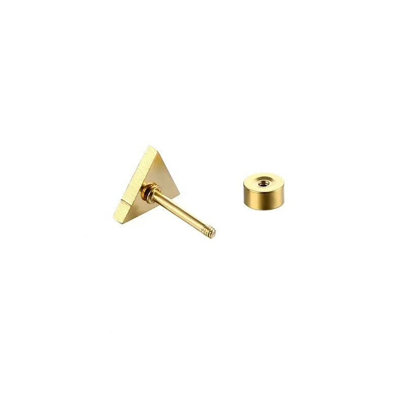 Boucle D'oreille Homme Discret Triangle Noir Acier Inoxydable