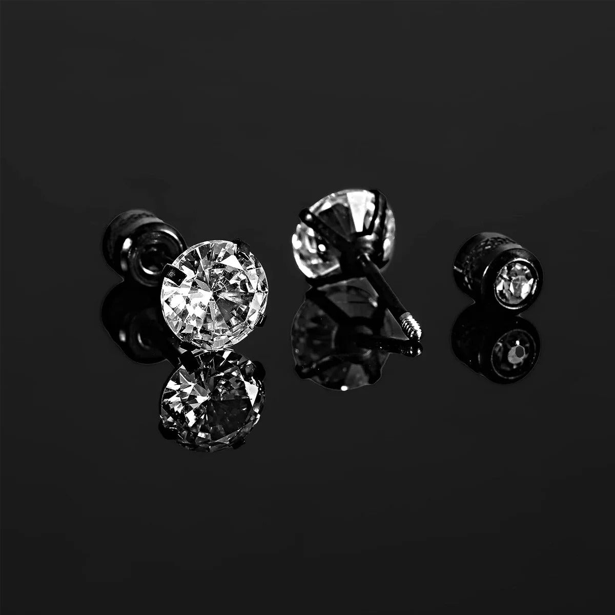 Boucle D'oreille Homme Discret Zircon Acier Inoxydable