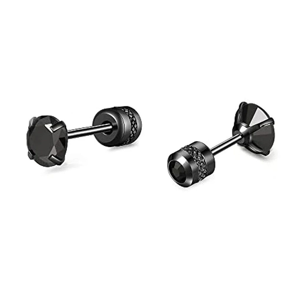 Boucle D'oreille Homme Discret Zircon Acier Inoxydable