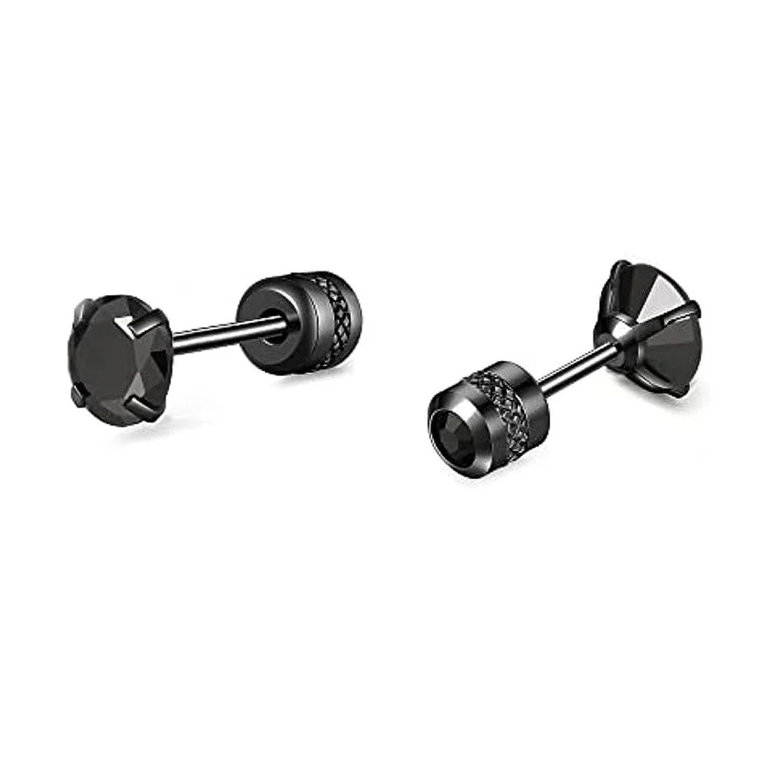 Boucle D'oreille Homme Discret Zircon Acier Inoxydable Image