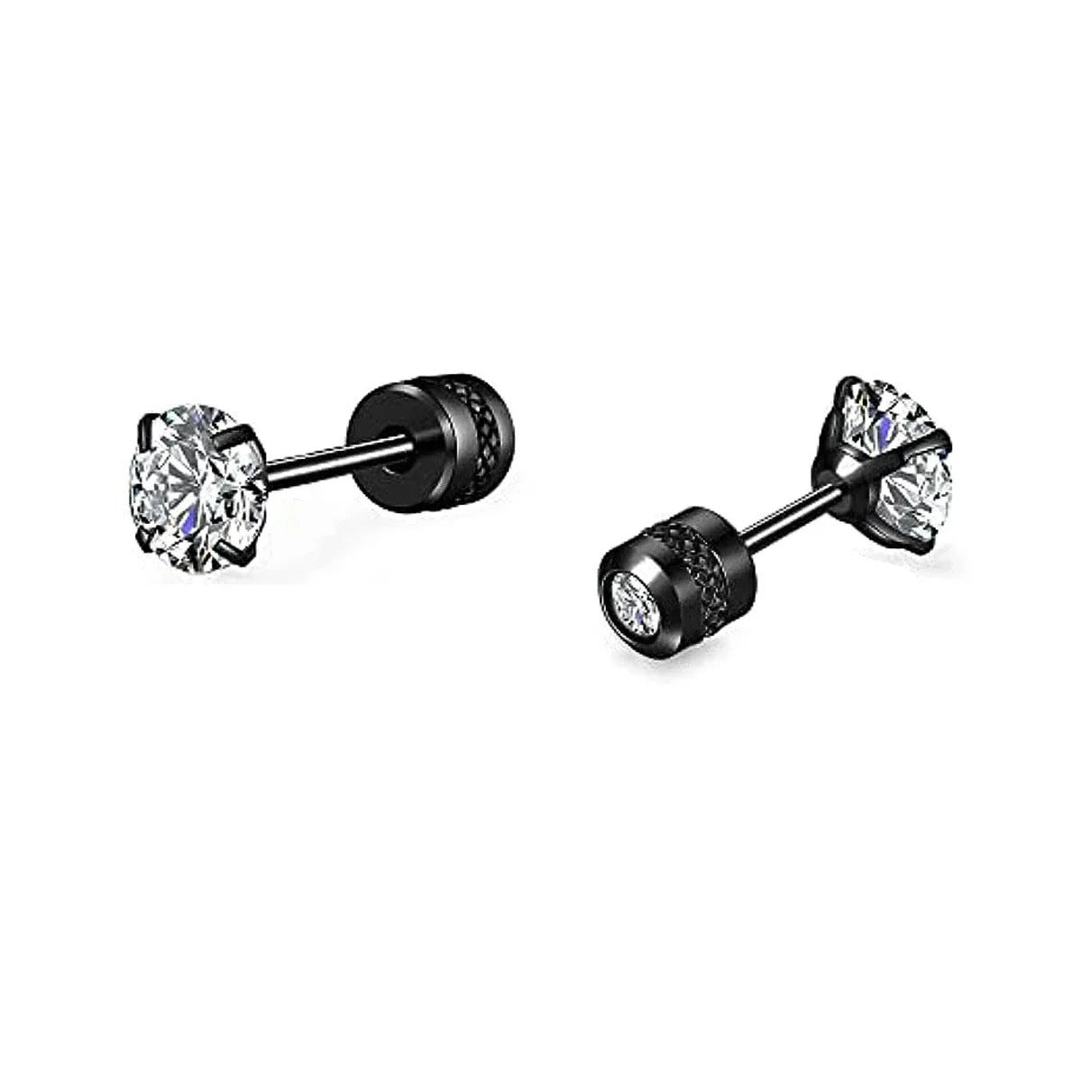 Boucle D'oreille Homme Discret Zircon Acier Inoxydable