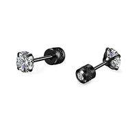 Boucle D'oreille Homme Discret Zircon Acier Inoxydable