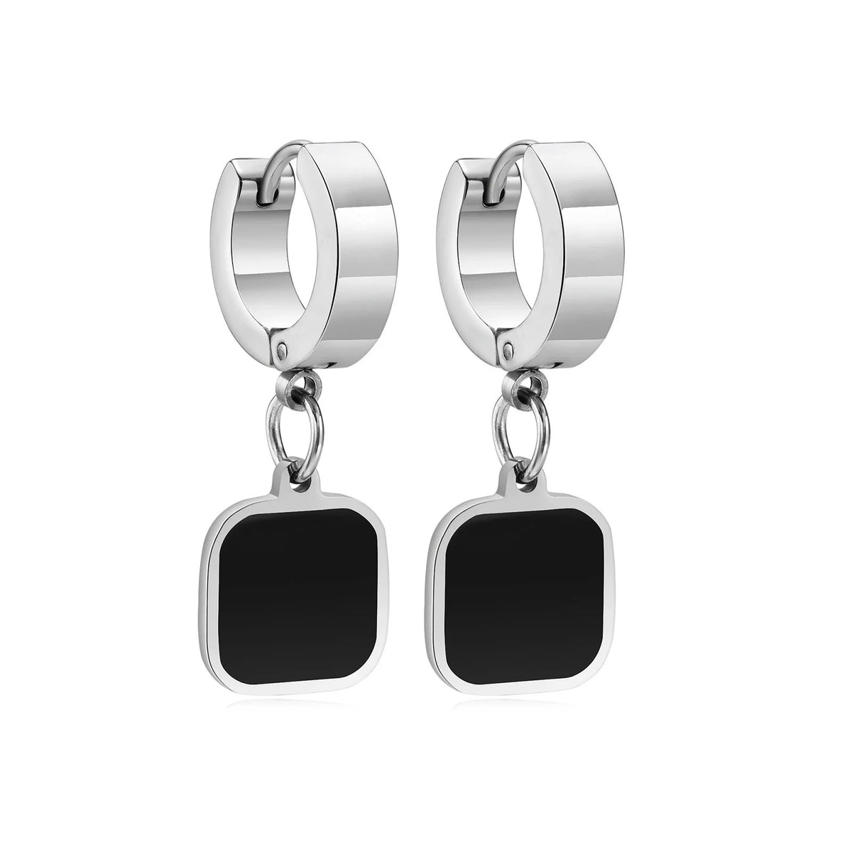 Boucle D'oreille Homme Original en Forme Carré Image