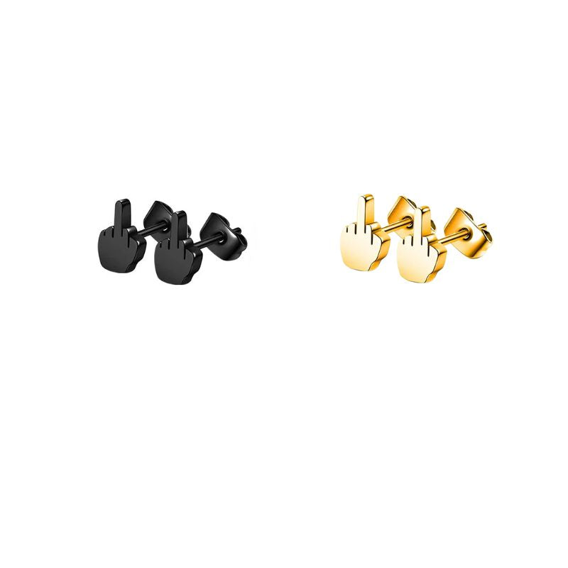 Boucle D'oreille Homme Original en Forme de Doigt d'Honneur