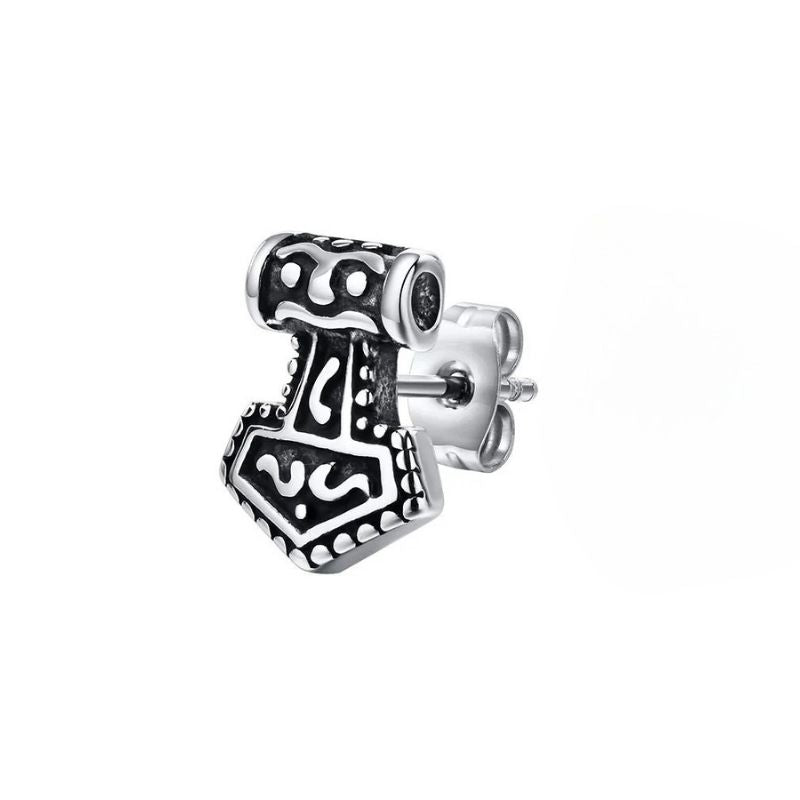 Boucle D'Oreille Homme Originale Tribale Acier Inoxydable