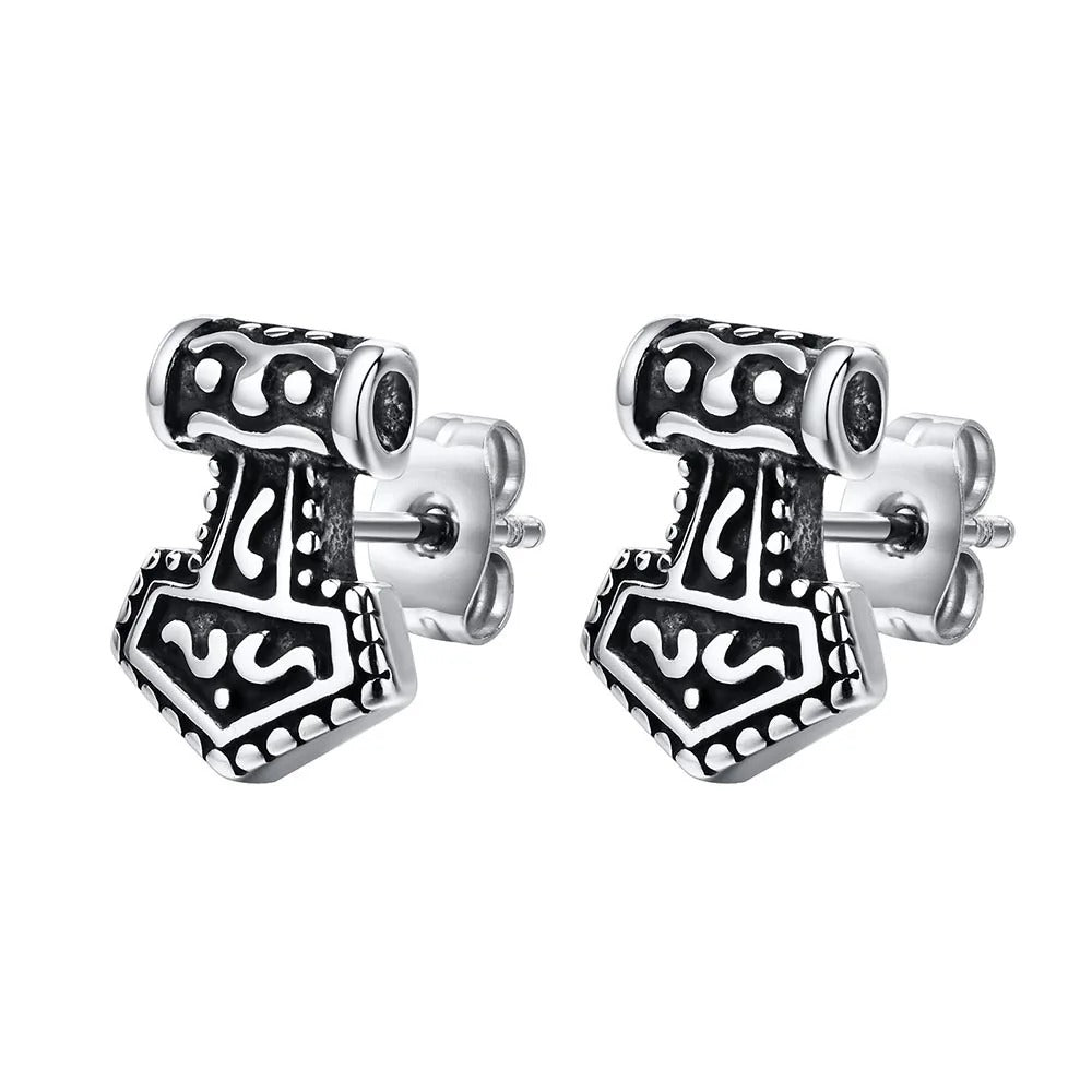 Boucle D'Oreille Homme Originale Tribale Acier Inoxydable