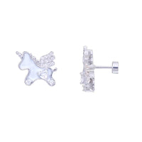 Boucle d'Oreille Licorne Ailée Et Cœur Brillant