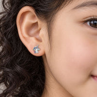 Boucle d'Oreille Licorne Crinière Arc-En-Ciel
