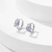 Boucle D'oreille Licorne Féerique Argentée