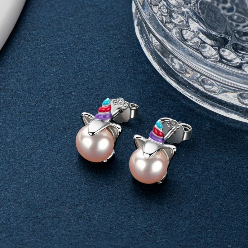 Boucle D'oreille Licorne Perle
