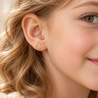 Boucle d'Oreille Licorne Rose Bonbon