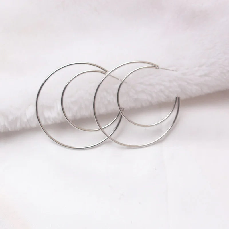 Boucle D'oreille Lune Effet Créole