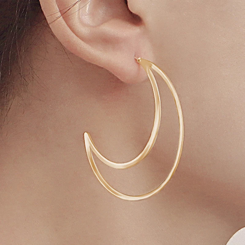 Boucle D'oreille Lune Effet Créole 