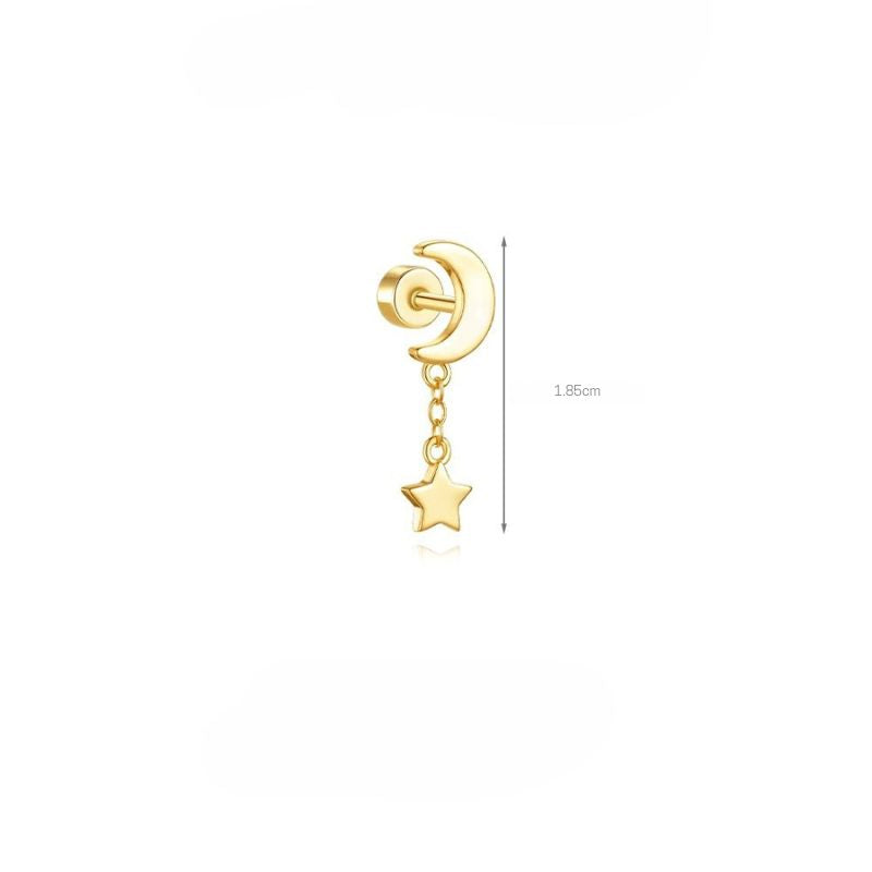 Boucle D'oreille Lune et Étoile en Argent