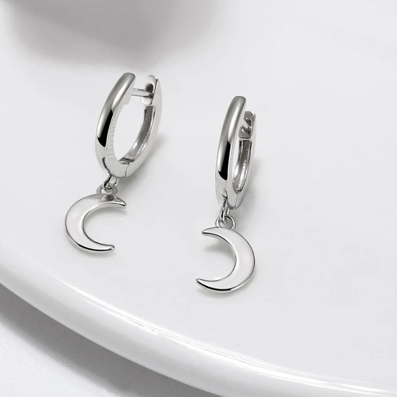 Boucle D'oreille Lune Pendante sur Créole
