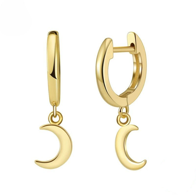 Boucle D'oreille Lune Pendante sur Créole