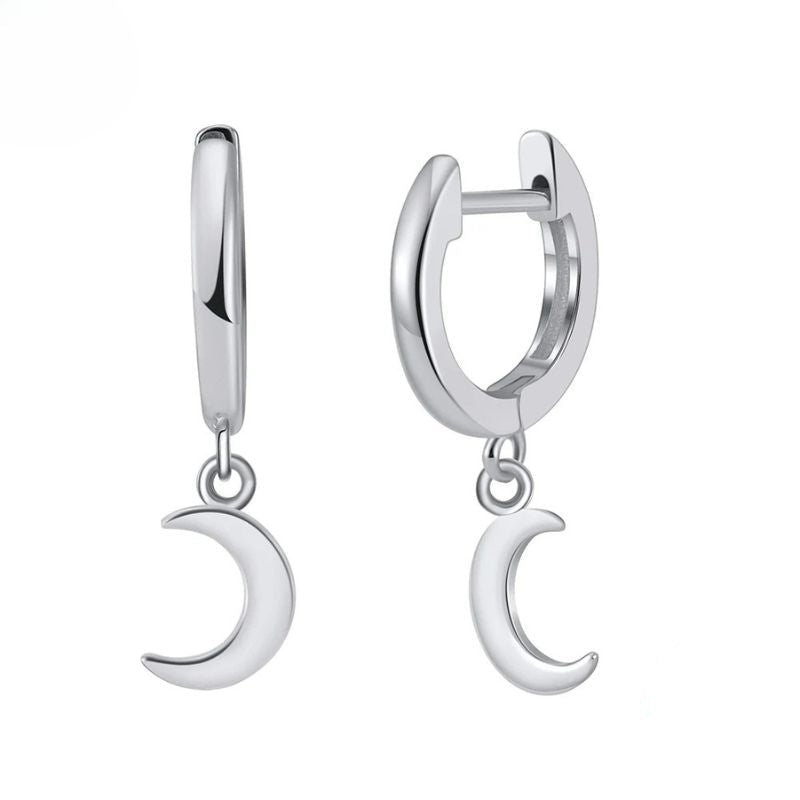 Boucle D'oreille Lune Pendante sur Créole