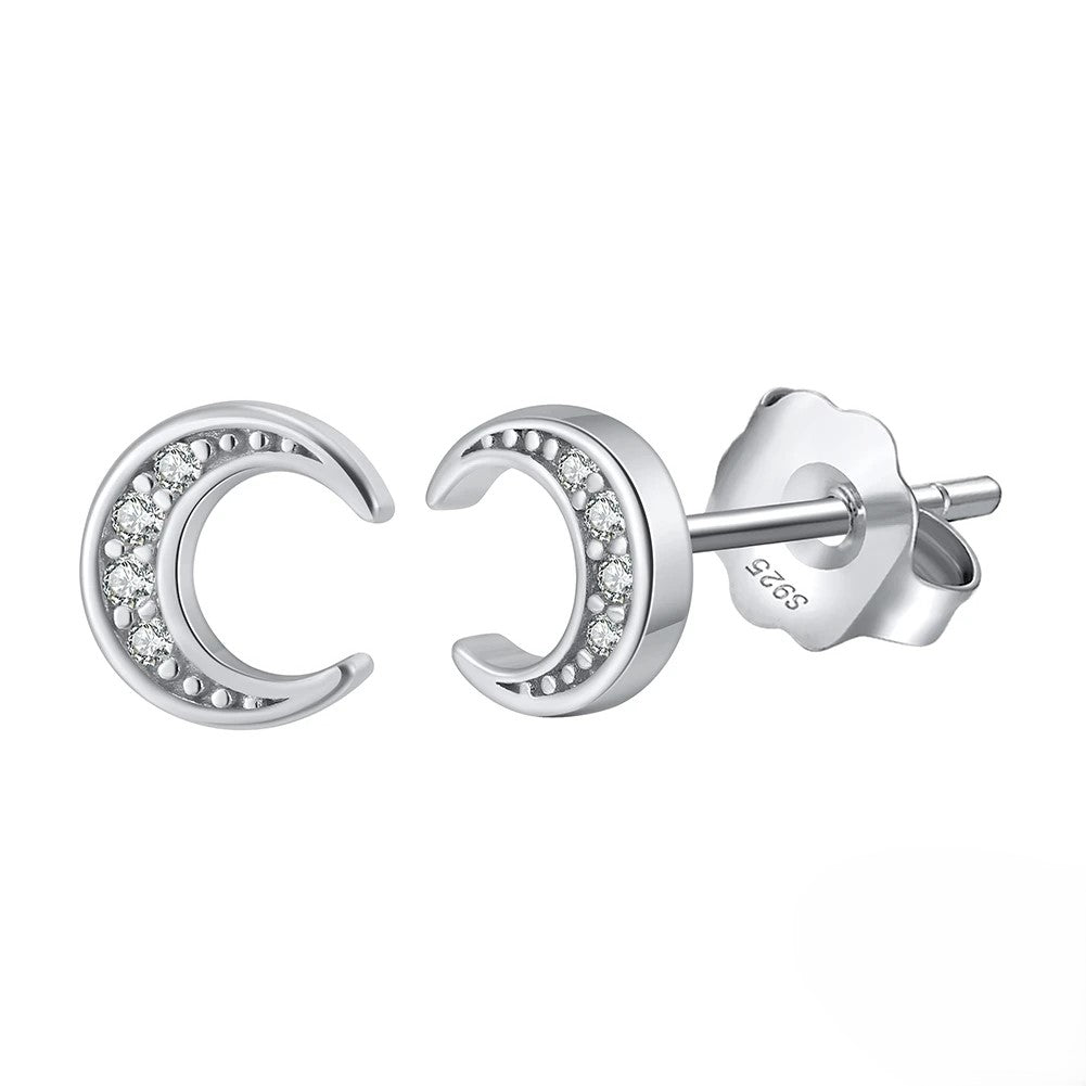 Boucle D'oreille Lune et Strass