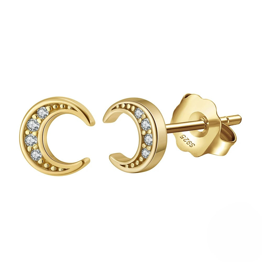 Boucle D'oreille Lune et Strass